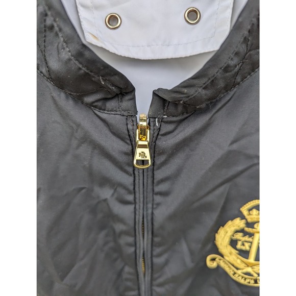 VINTAGE Lauren Ralph Lauren Reversible Embroidered Crest Zipper Vest, RARE - Picture 8 of 10